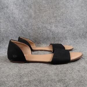 A New Day Shoes Womens 8 Flats D'Orsay Slip On Open Toe Classic Black Fashion